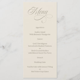 Elegant Calligraphy Tuscan Villa Menu Meny