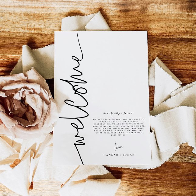 Elegant Calligraphy | Välkomstkort för Bröllop Inbjudningar (Skapare uppladdad)