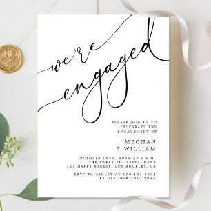 Elegant Calligraphy Vi är engagerad Förlovningsfes Inbjudningar