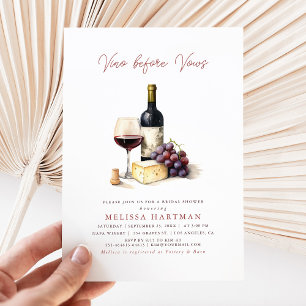 Elegant Calligraphy Vino before Vows-Möhippa Inbjudningar