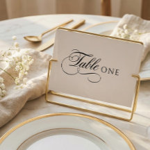 Elegant Calligraphy Wedding Table Number