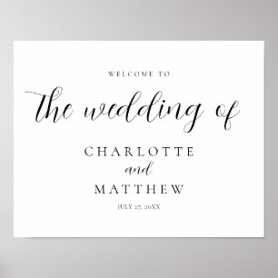 Elegant Calligraphy Welcome Bröllop Poster