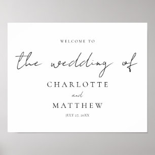 Elegant Calligraphy Welcome Bröllop Poster
