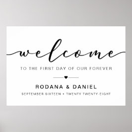 Elegant Calligraphy Welcome Bröllop Sign Poster
