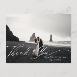Elegant Calligraphy WildblomPhoto Tack Vykort