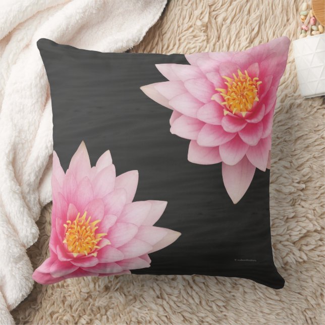 Elegant Calming Flyter Rosa Lotus Flowers Kudde (Filt)