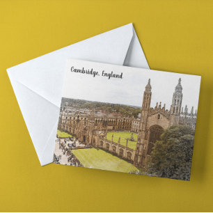 Elegant Cambridge England UK Panorama View Vykort