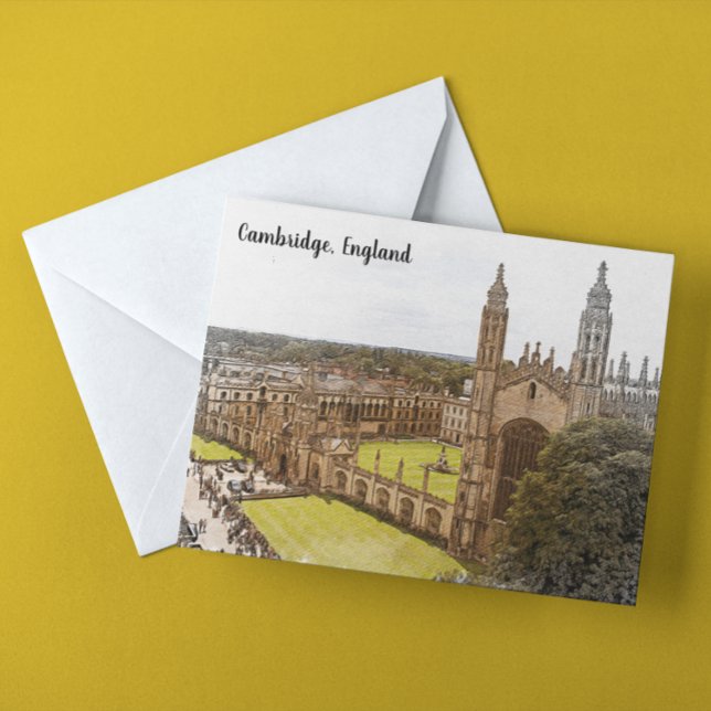 Elegant Cambridge England UK Panorama View Vykort (cambridge england postcard)
