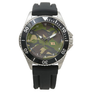 Elegant Camouflage Watch, hunter monogrammed, armé Armbandsur