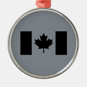 Elegant Canadian Flagga in Black Julgransprydnad Metall