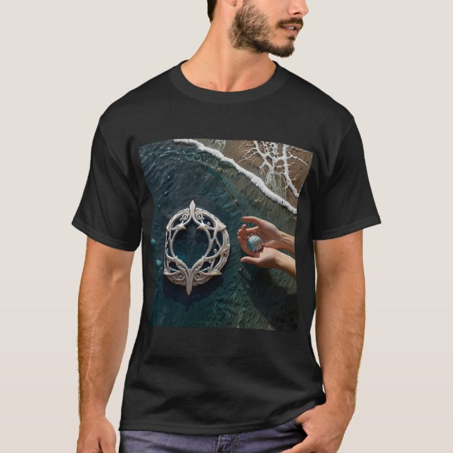 Elegant Cancer Design | Zodiac-tecken T Shirt (Framsida)