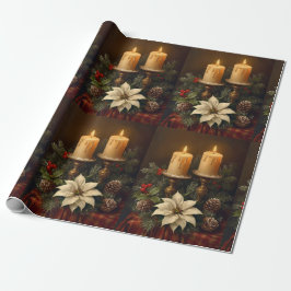 Elegant candle Christmas holly pine warm festive  Presentpapper