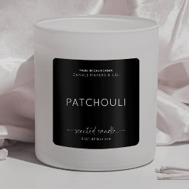 Elegant Candle-paketering minimalistisk svart vit  Fyrkantigt Klistermärke