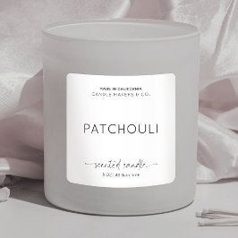 Elegant Candle-paketering minimalistisk svart vit Fyrkantigt Klistermärke