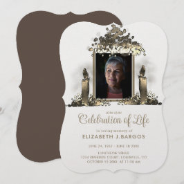 Elegant Candles Ram Photo Firande of Life Inbjudningar