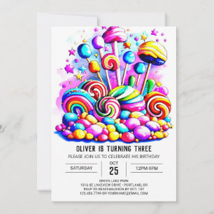 Elegant Candy Boho Birthday Inbjudningar