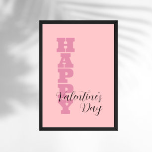 Elegant Candy Rosa och svart Alla hjärtans dag Poster