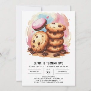 Elegant Candyland Sprinkles Cookies Birthday Inbjudningar