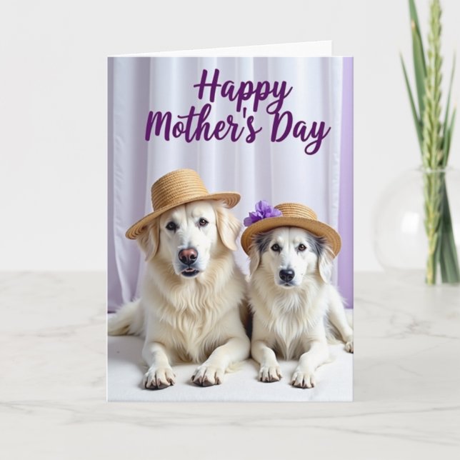 Elegant Canine Mothers Day Card Kort (Framsida)