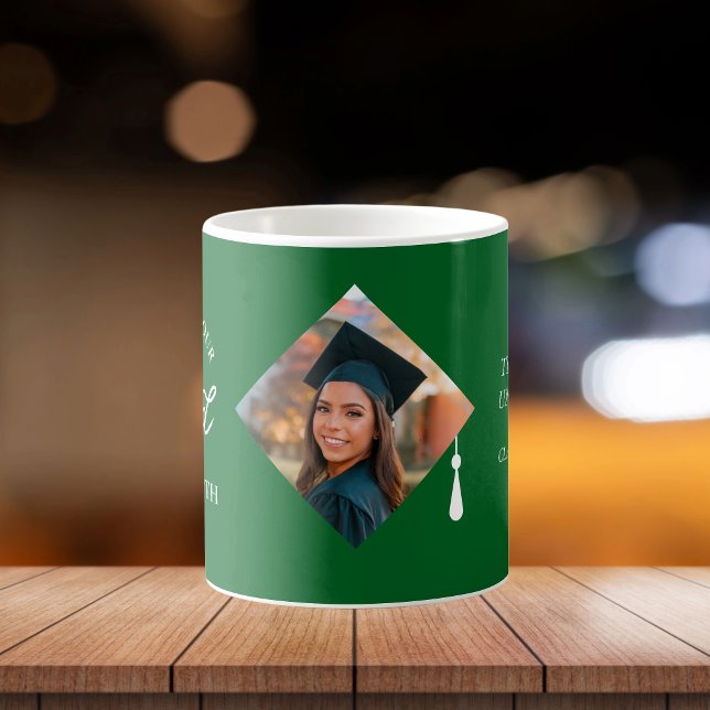 Elegant Cap Topper Custom Graduate Photo Keepsake Kaffemugg (☕ Celebrate your graduation in style with this Elegant Custom Photo Mug & the Whole Collection 🎓 !)