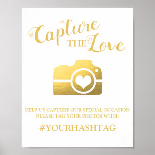 Elegant Capture the Kärlek Bröllop Hashtag Poster