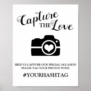 Elegant Capture the Kärlek Lägg till Hashtag Poster