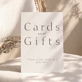 Elegant Cards and Gifts Sign, Minimalist Wedding Inbjudningar