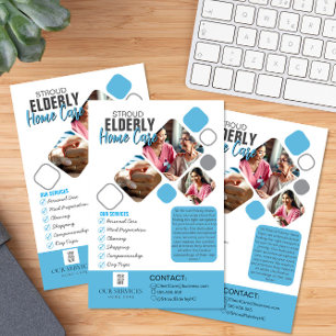 Elegant Caregiver-Grått och blå design Flygblad