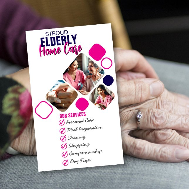 Elegant Caregiver-Grått och blå design Visitkort (Skapare uppladdad)