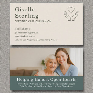 Elegant Caregiver och Senior Assion Photo Visitkort