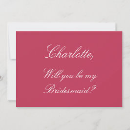 Elegant Carmine Magenta Bridesmaid Frieri kort