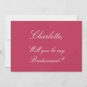 Elegant Carmine Magenta Bridesmaid Frieri kort