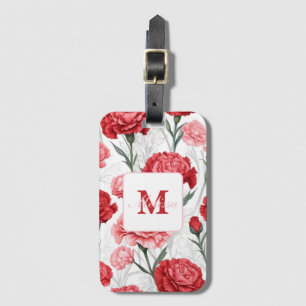 Elegant Carnation Flower Mönster Bagagebricka