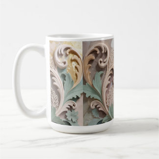 Elegant Carved Floral Baroque Design Kaffemugg