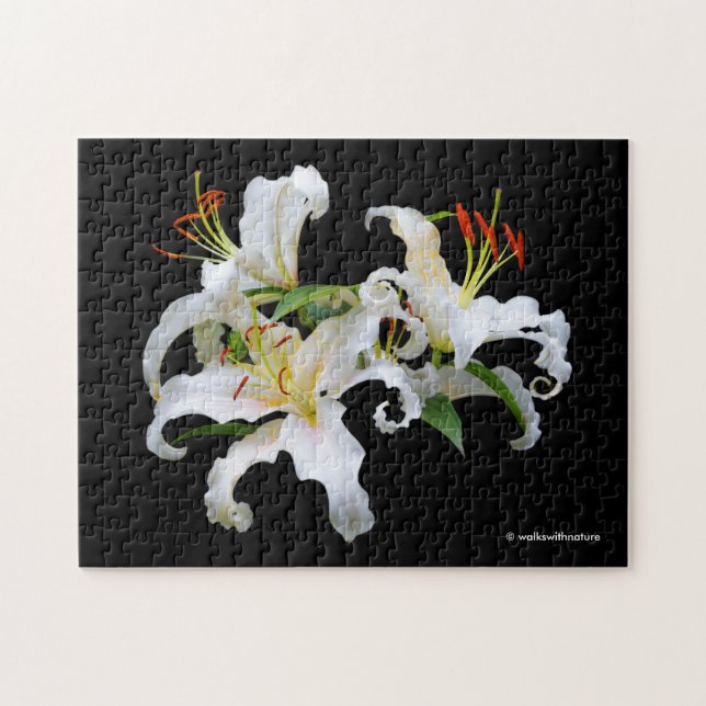 Elegant Casa Blanca White Oriental Lilies Pussel (Horisontell)