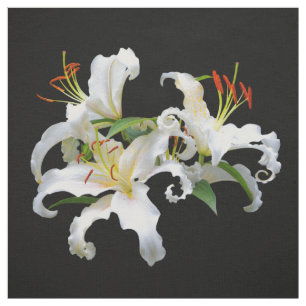 Elegant Casablanca White Oriental Lilies Tyg