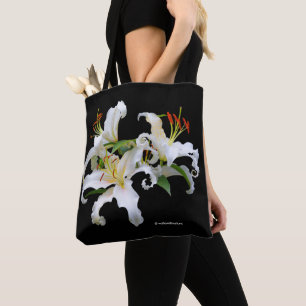 Elegant Casablanca White Oriental Lilies Tygkasse