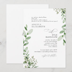 Elegant Cascading Greenery Bröllop webbplats Inbjudningar