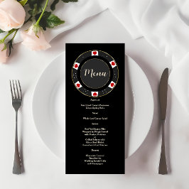 Elegant Casino Guld Poker Chip Bröllop Meny