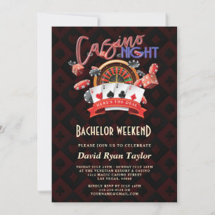 Elegant Casino Night Vegas Bachelor Helg Inbjudningar