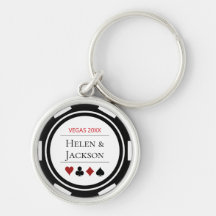 Elegant Casino Poker Chip Black White Bröllop