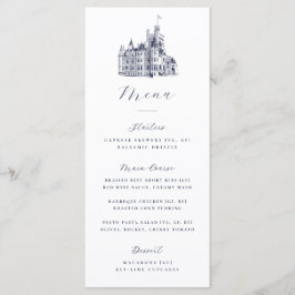 Elegant Castle Illustration Destination Wedding Meny