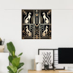 Elegant cat Art Deco älskare Poster<br><div class="desc">Elegant cat Art Deco älskare Poster</div>