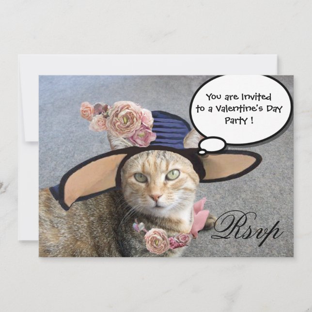ELEGANT CAT,BIG DIVA HAT OCH RO VALENTINS OSA INBJUDNINGAR (Framsida)