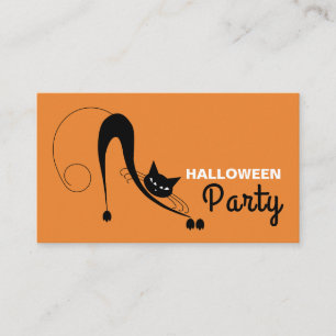 Elegant Cat, inbjudan till Halloween fest Biljett