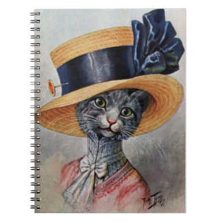 Elegant Cat med Hat Spiral bärbar dator Anteckningsbok