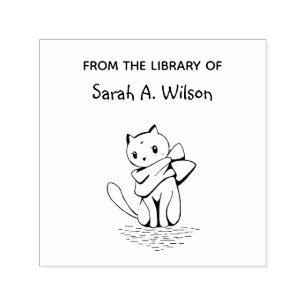 Elegant Cat Scarf från Personligen Bibliotek Självfärgande Stämpel