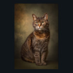 Elegant Cat Studio Portrait Poster<br><div class="desc">A classic studio-style portrait of a cat,  captured with soft Rembrandt lighting for a timeless and elegant look. This artwork blends fine art with modern minimalism,  perfect for cat lovers and collectors who appreciate refined,  gallery-worthy pieces.</div>