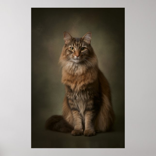 Elegant Cat Studio Portrait Poster (Framsidan)