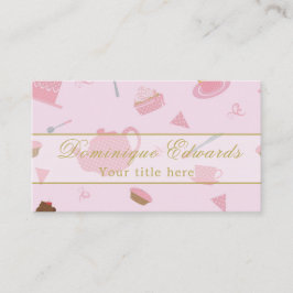 Elegant Catering Chef Coffee Shop Rosa Guld Visitkort